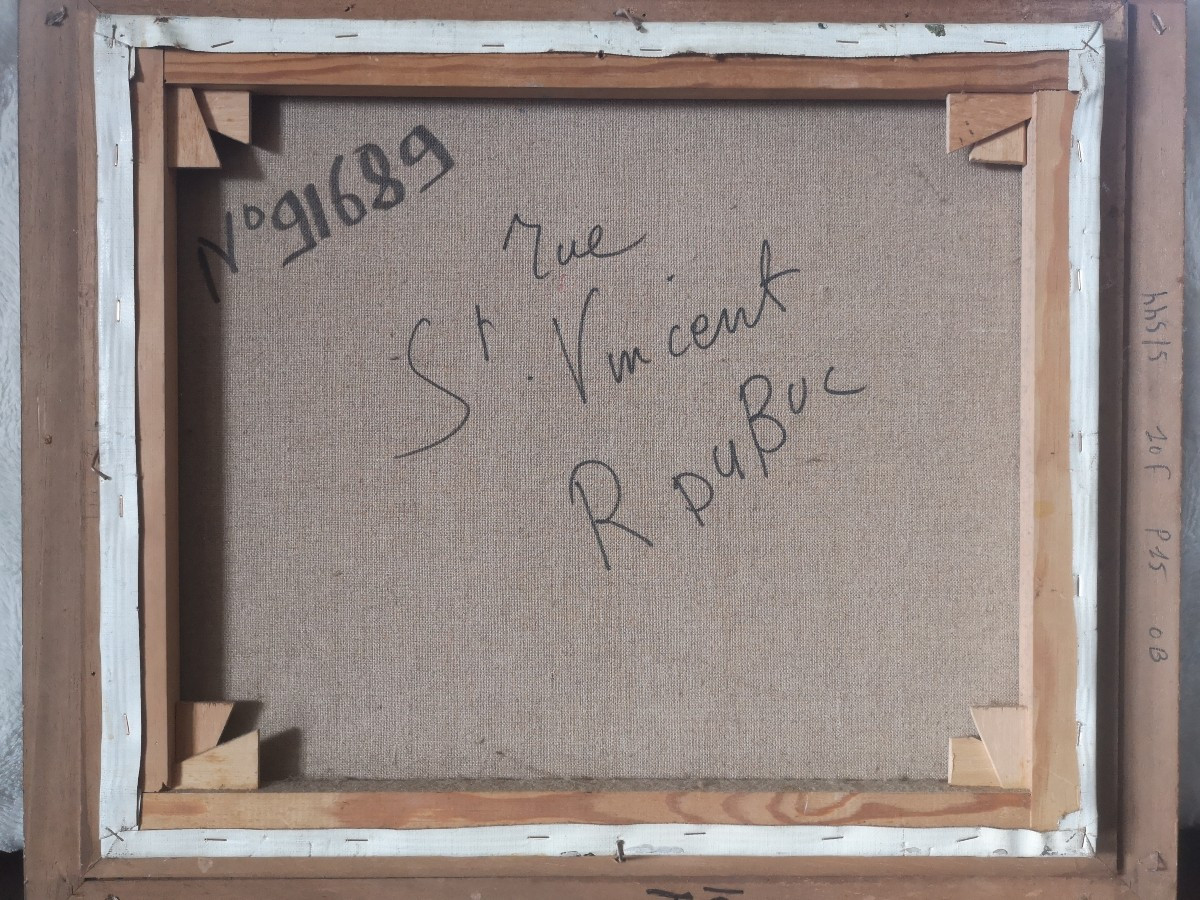 Roland Dubuc - Rue Saint-vincent, Montmartre - Oil On Canvas 46 × 55 Cm - Signed And Titled-photo-3