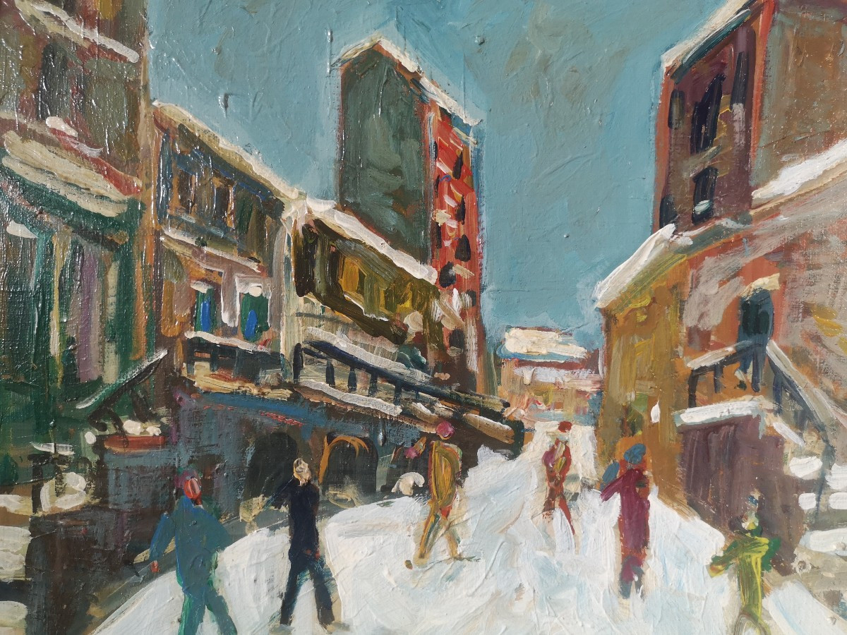 Roland Dubuc - Rue Saint-vincent, Montmartre - Oil On Canvas 46 × 55 Cm - Signed And Titled-photo-4
