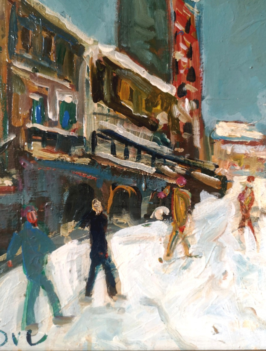 Roland Dubuc - Rue Saint-vincent, Montmartre - Oil On Canvas 46 × 55 Cm - Signed And Titled-photo-1