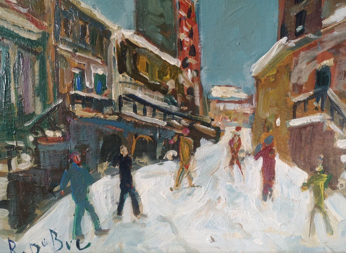 Roland Dubuc - Rue Saint-vincent, Montmartre - Oil On Canvas 46 × 55 Cm - Signed And Titled-photo-6