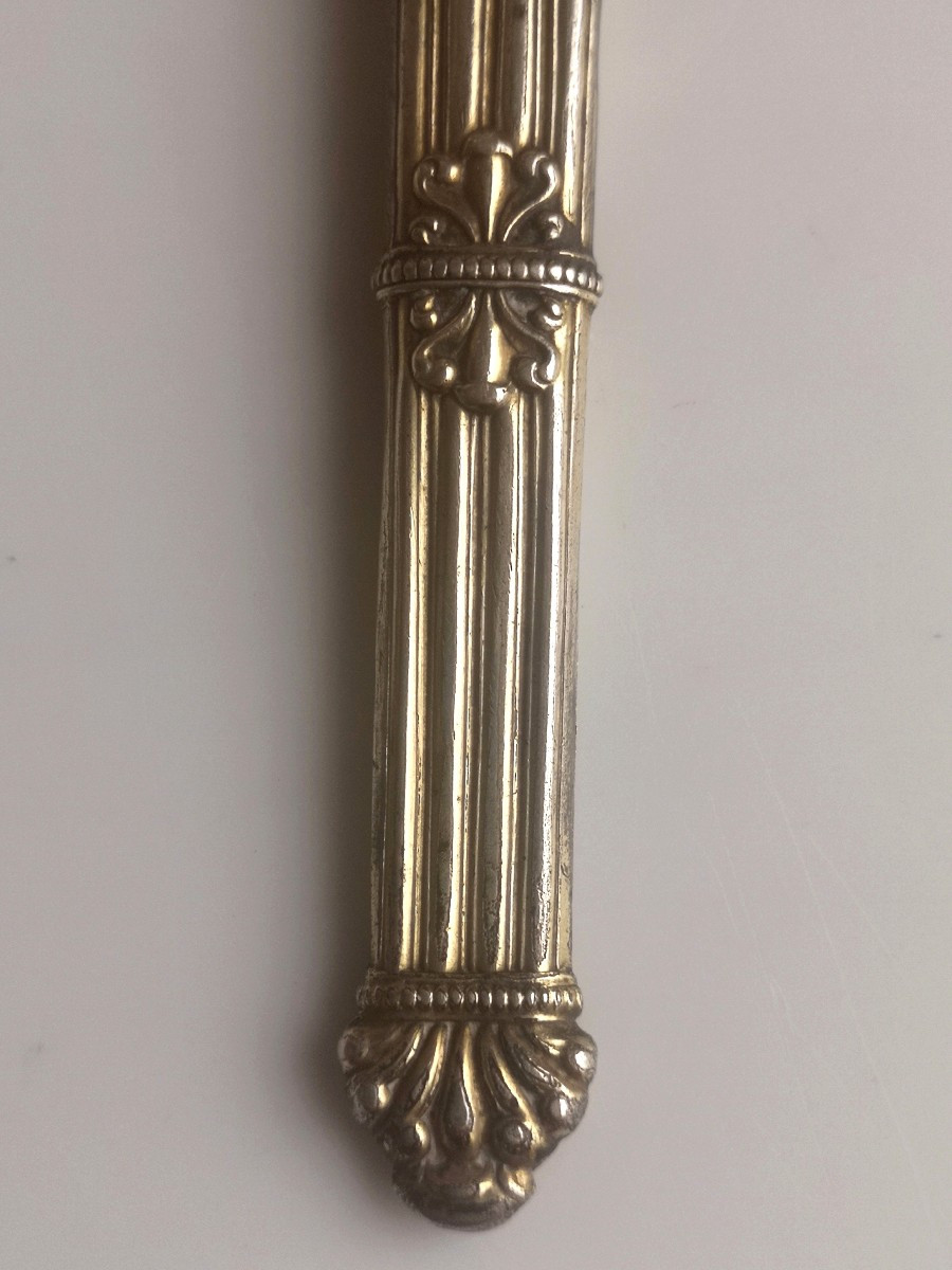 Empire-style Silver-gilt Needle Case With Palmettes And Fluting, Hare Hallmark 1819-1838-photo-1