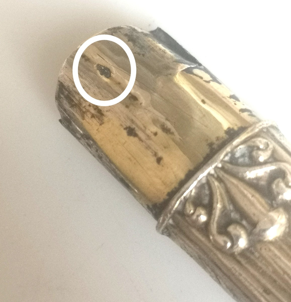 Empire-style Silver-gilt Needle Case With Palmettes And Fluting, Hare Hallmark 1819-1838-photo-7