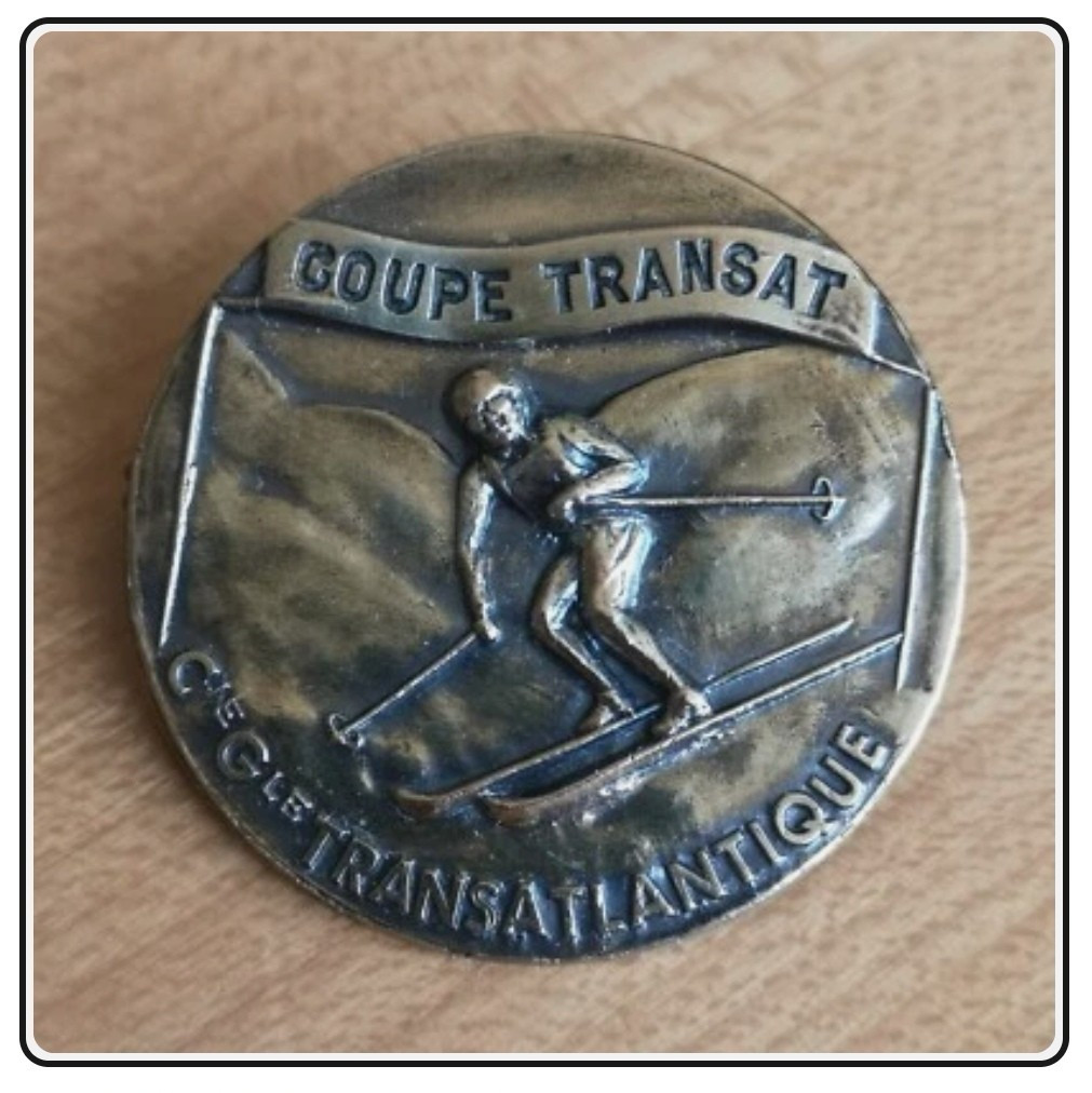 Badge ancien Coupe Transat – Compagnie Générale Transatlantique – Bronze Decat