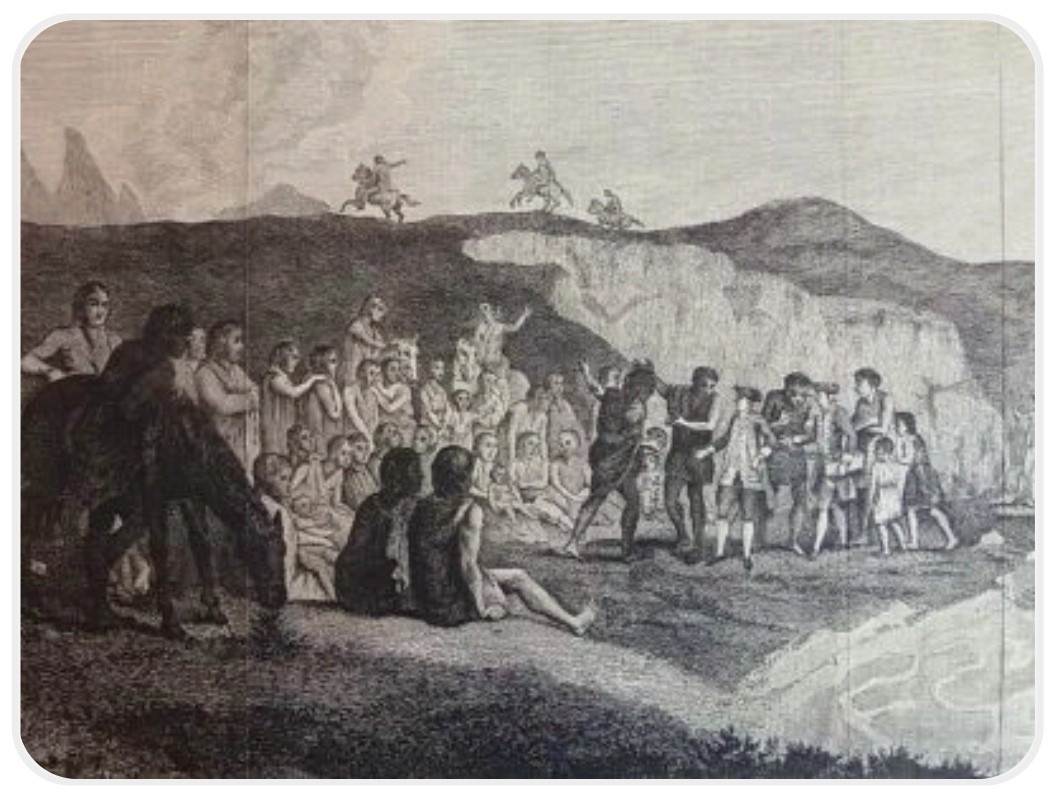 18th-century Engraving By Benard - Commodore Byron In Patagonia 1774 - Hawkesworth Voyage Exploration-photo-2