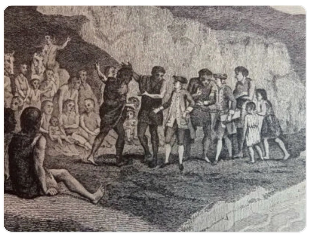 18th-century Engraving By Benard - Commodore Byron In Patagonia 1774 - Hawkesworth Voyage Exploration-photo-4