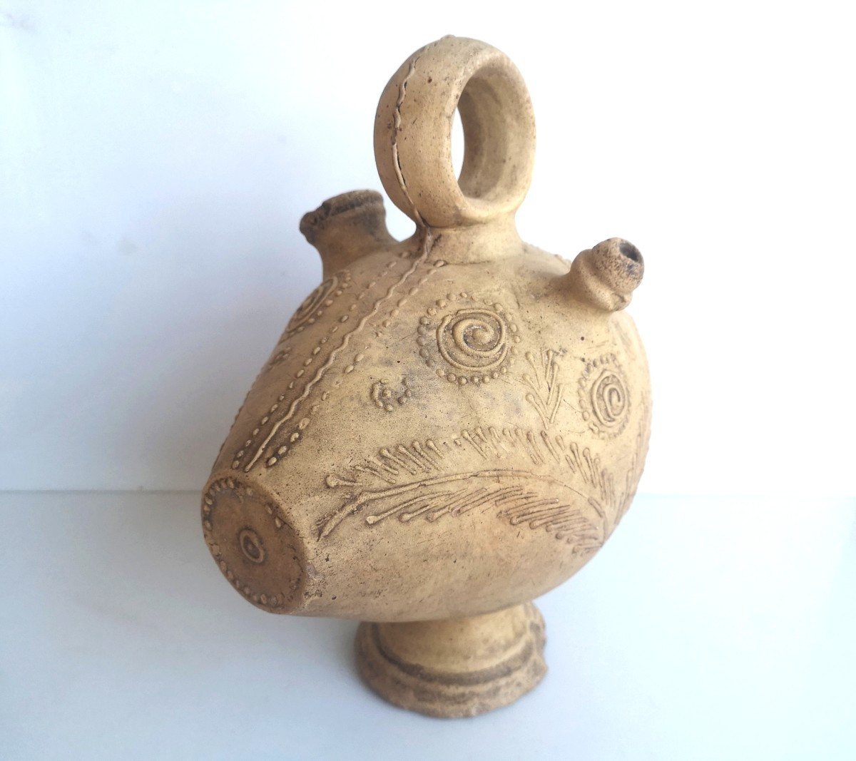 Poterie d’Agost XVIIIᵉ – Objet zoomorphique implicite, art populaire espagnol-photo-2