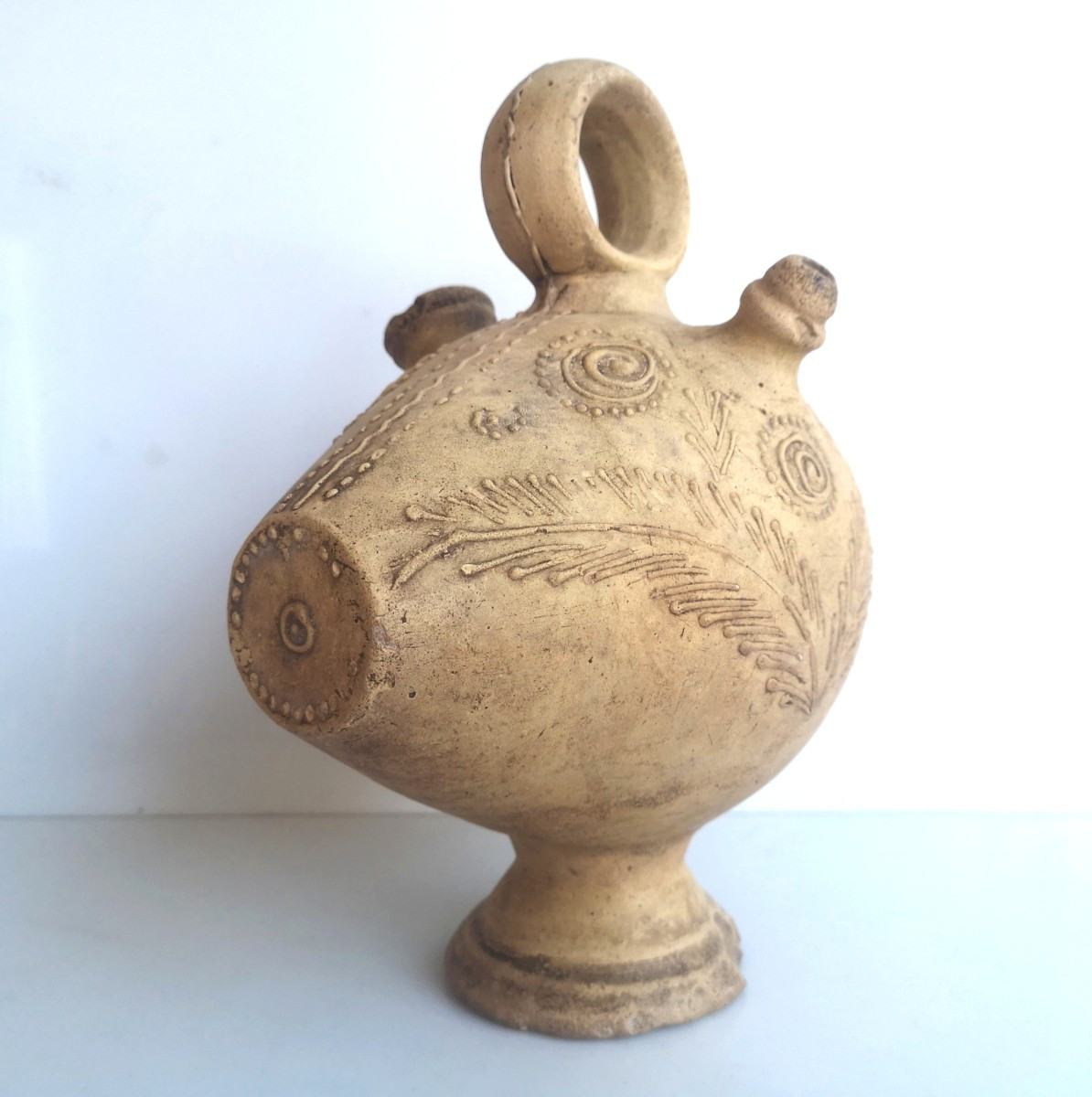 Poterie d’Agost XVIIIᵉ – Objet zoomorphique implicite, art populaire espagnol-photo-3