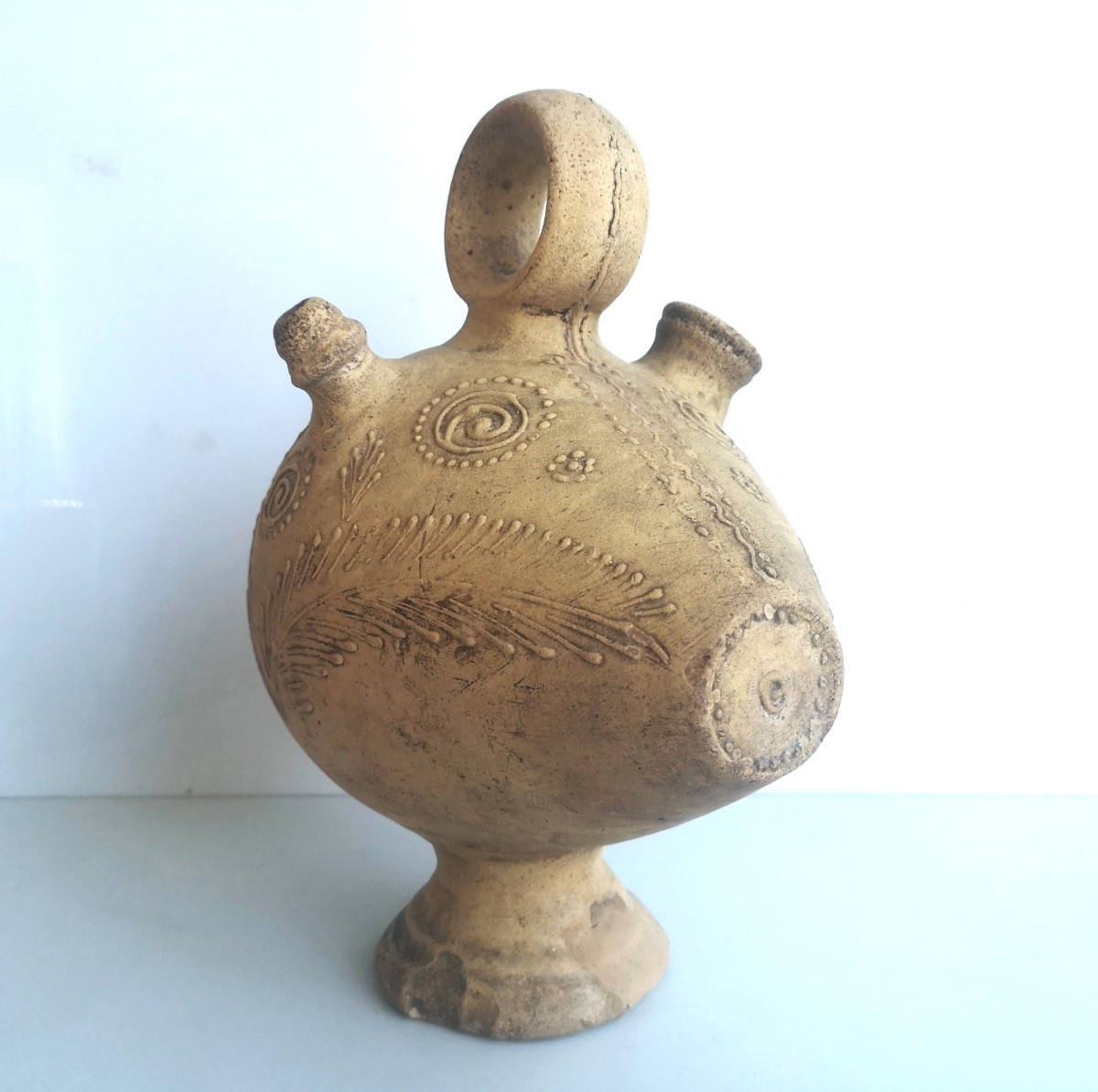 Poterie d’Agost XVIIIᵉ – Objet zoomorphique implicite, art populaire espagnol-photo-4