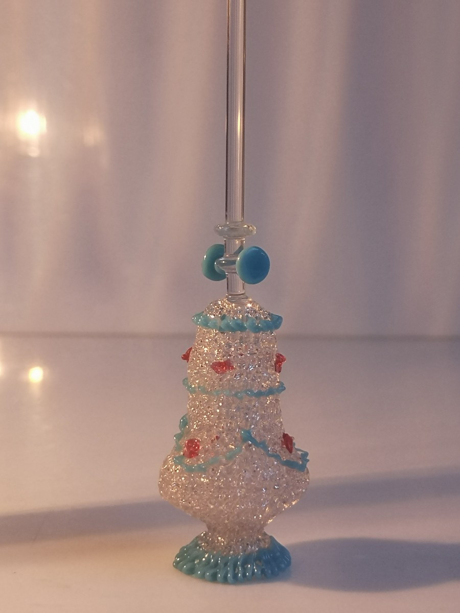 Miniature Lamp In Spun Glass From Nevers, 19th Century - Very Good Condition-photo-2