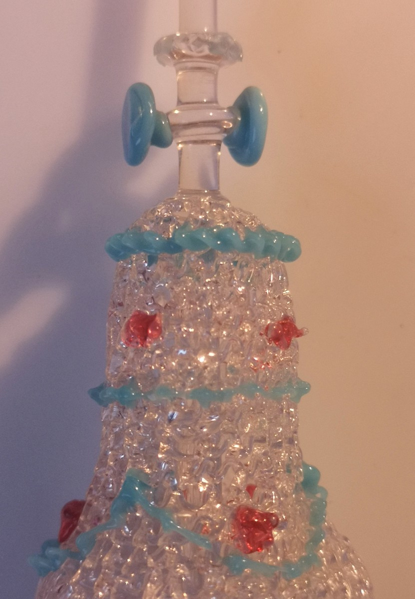 Miniature Lamp In Spun Glass From Nevers, 19th Century - Very Good Condition-photo-3