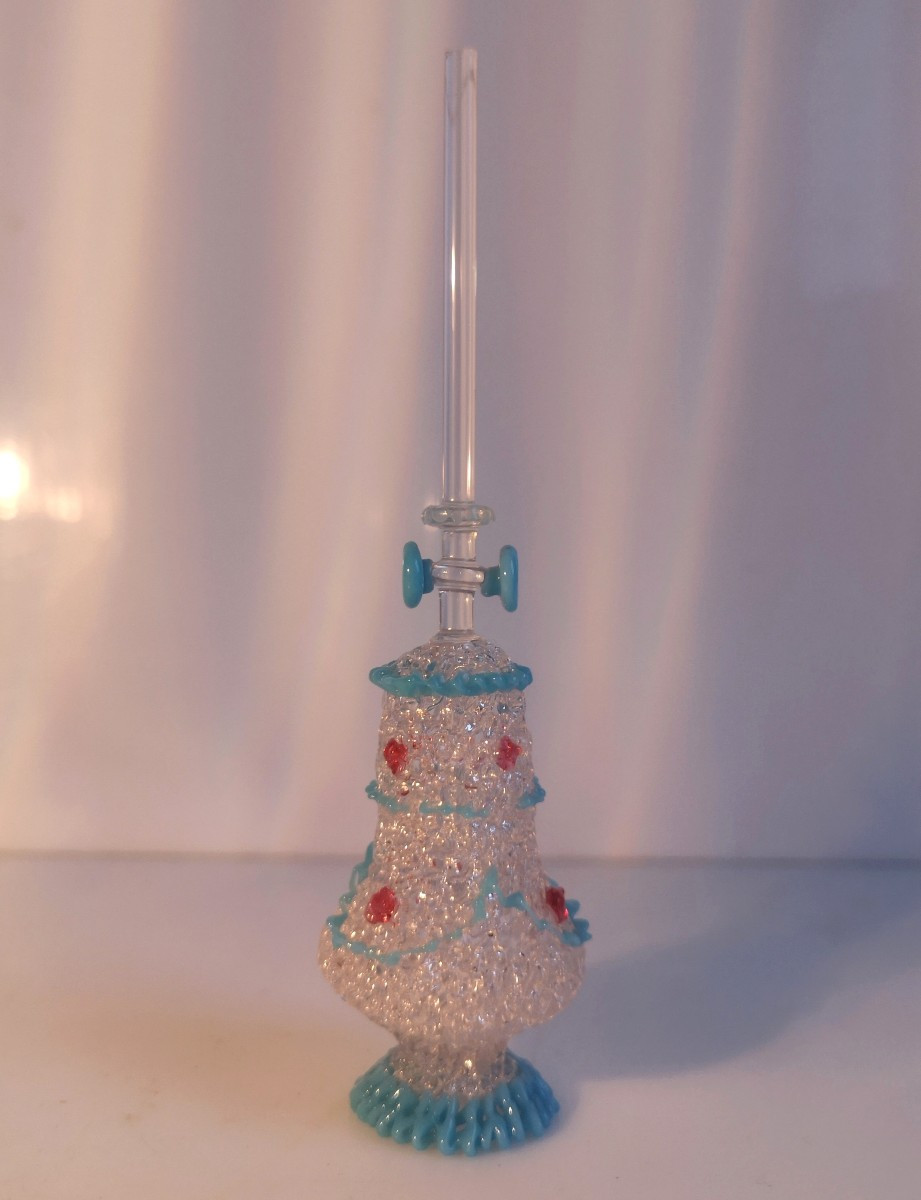 Miniature Lamp In Spun Glass From Nevers, 19th Century - Very Good Condition-photo-1