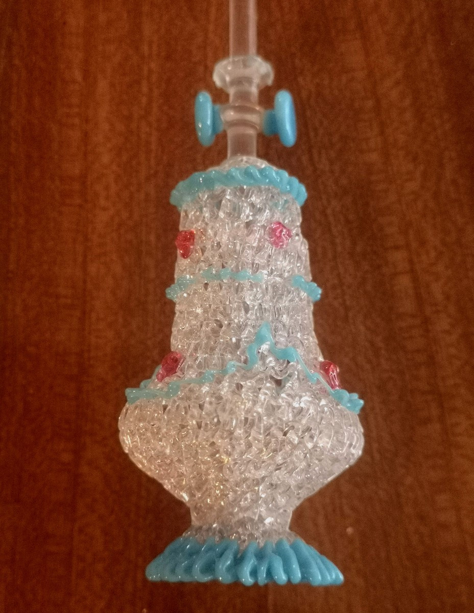 Miniature Lamp In Spun Glass From Nevers, 19th Century - Very Good Condition-photo-2