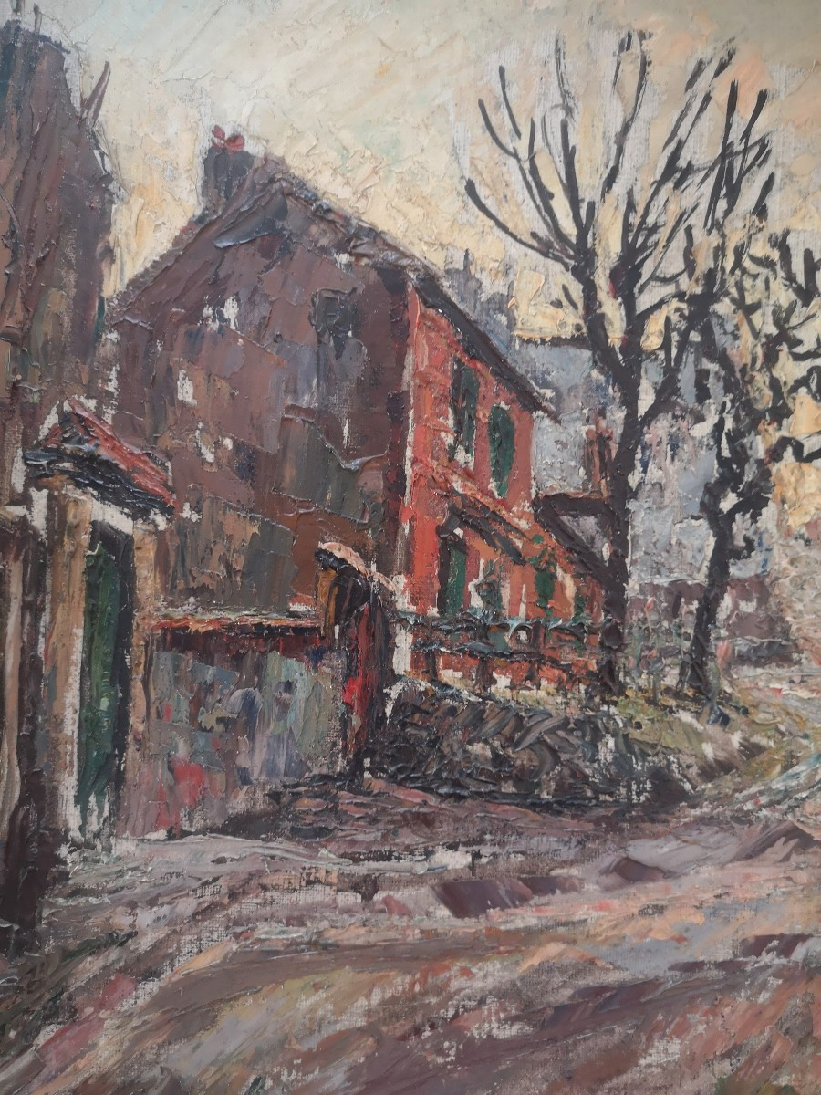 Fernand Laval 1886–1966 - Le Lapin Agile Rue des Saules et les Fortifications -HST signée datée-photo-4