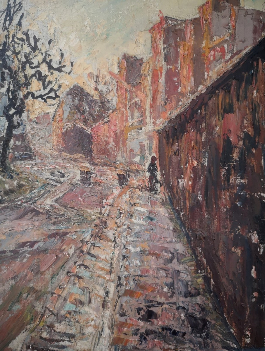 Fernand Laval 1886–1966 - Le Lapin Agile Rue des Saules et les Fortifications -HST signée datée-photo-2