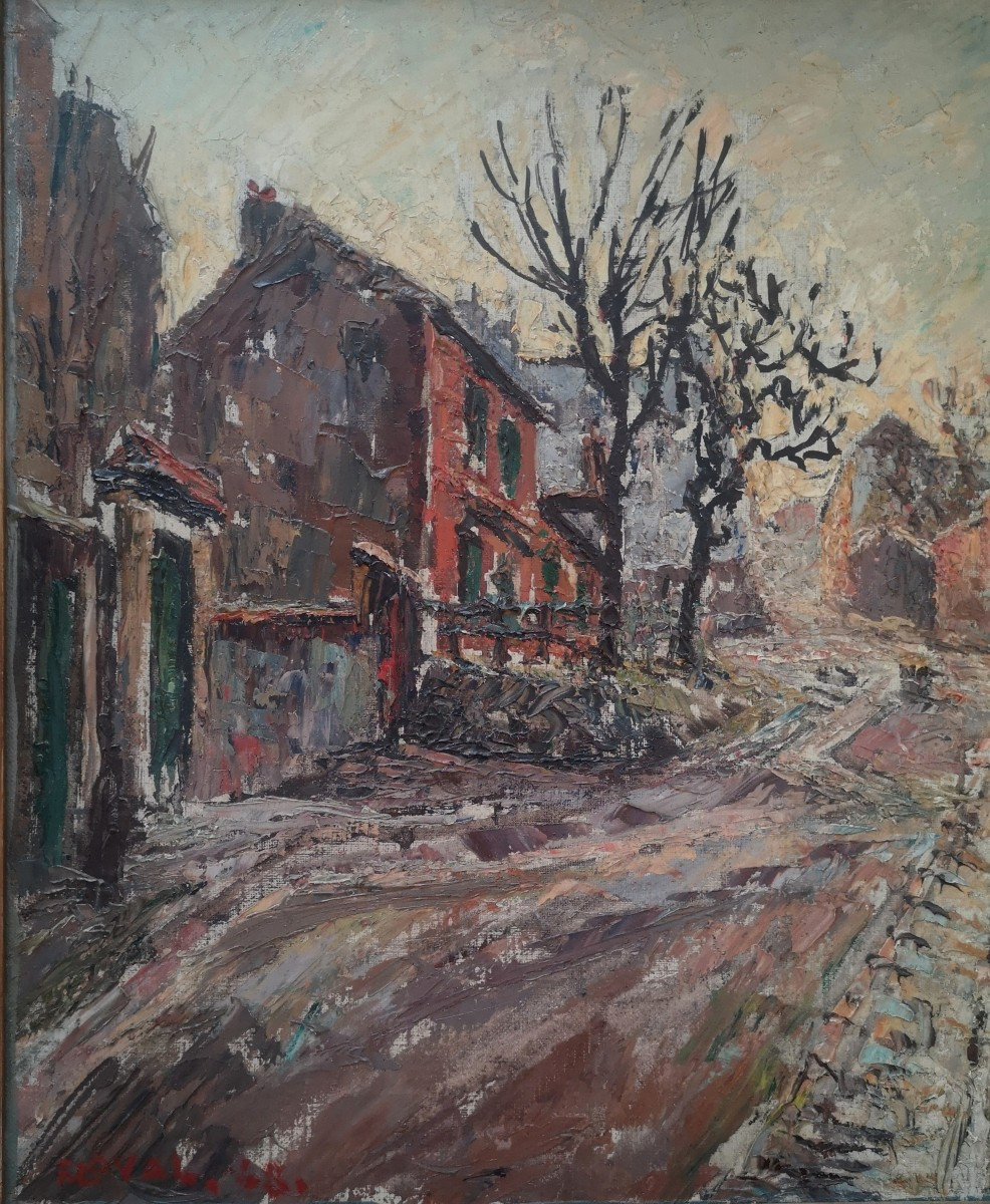 Fernand Laval 1886–1966 - Le Lapin Agile Rue des Saules et les Fortifications -HST signée datée-photo-3