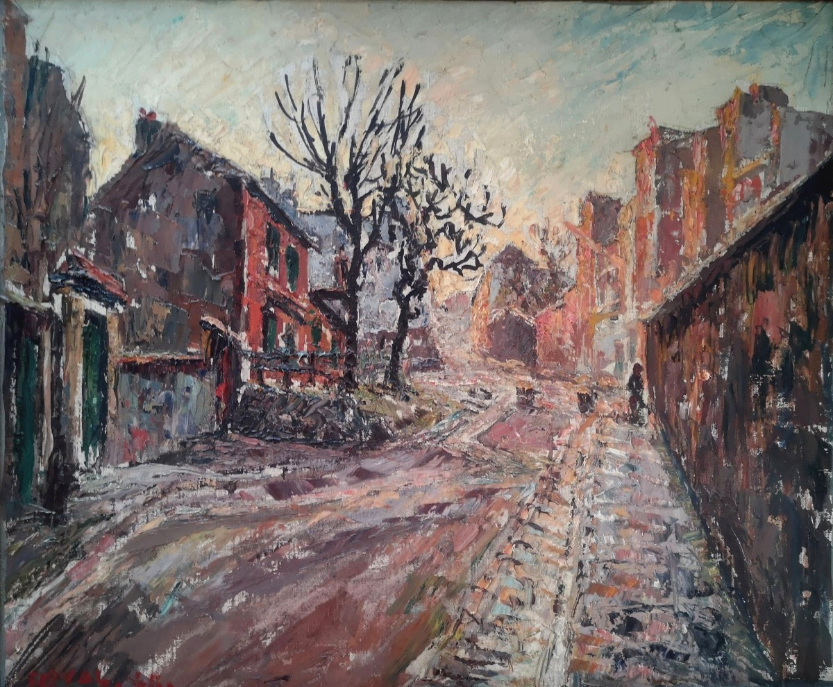 Fernand Laval 1886–1966 - Le Lapin Agile Rue des Saules et les Fortifications -HST signée datée