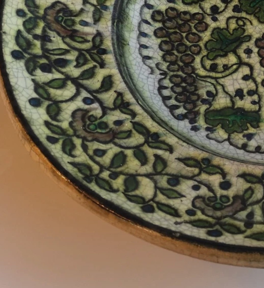 Large Decorative Platter Signed Raoul Lachenal – Neo-iznik Style, Art Deco, Early 20th Century-photo-2