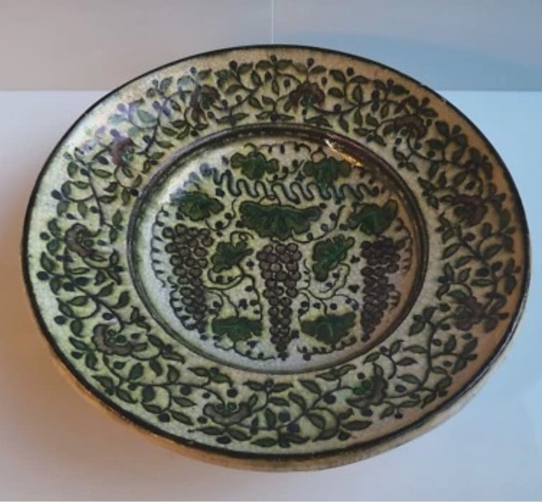 Large Decorative Platter Signed Raoul Lachenal – Neo-iznik Style, Art Deco, Early 20th Century-photo-3