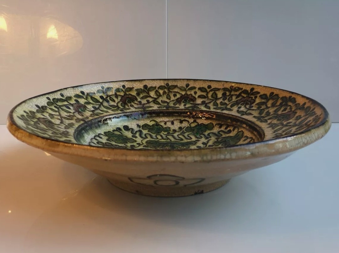 Large Decorative Platter Signed Raoul Lachenal – Neo-iznik Style, Art Deco, Early 20th Century-photo-4