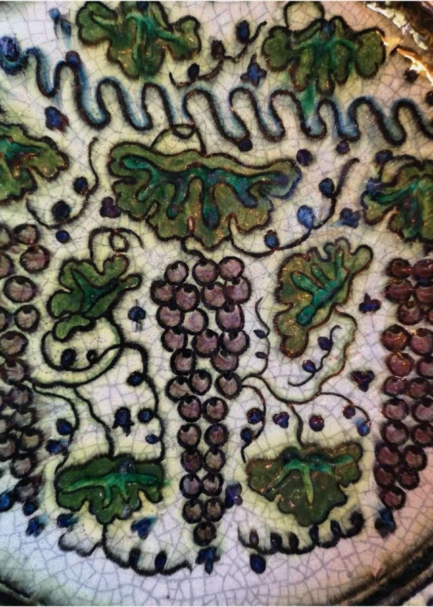 Large Decorative Platter Signed Raoul Lachenal – Neo-iznik Style, Art Deco, Early 20th Century-photo-5