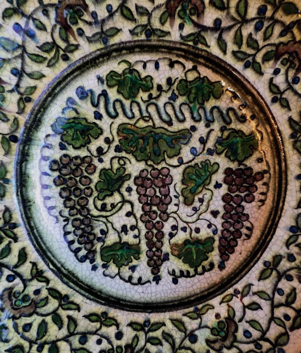 Large Decorative Platter Signed Raoul Lachenal – Neo-iznik Style, Art Deco, Early 20th Century-photo-7