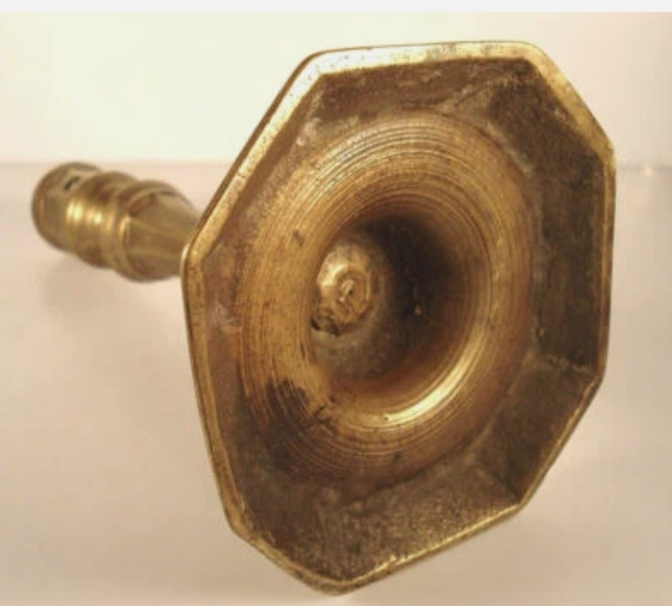 Regency Period Bronze Candlestick With Baluster Stem - Mid-18th Century-photo-3