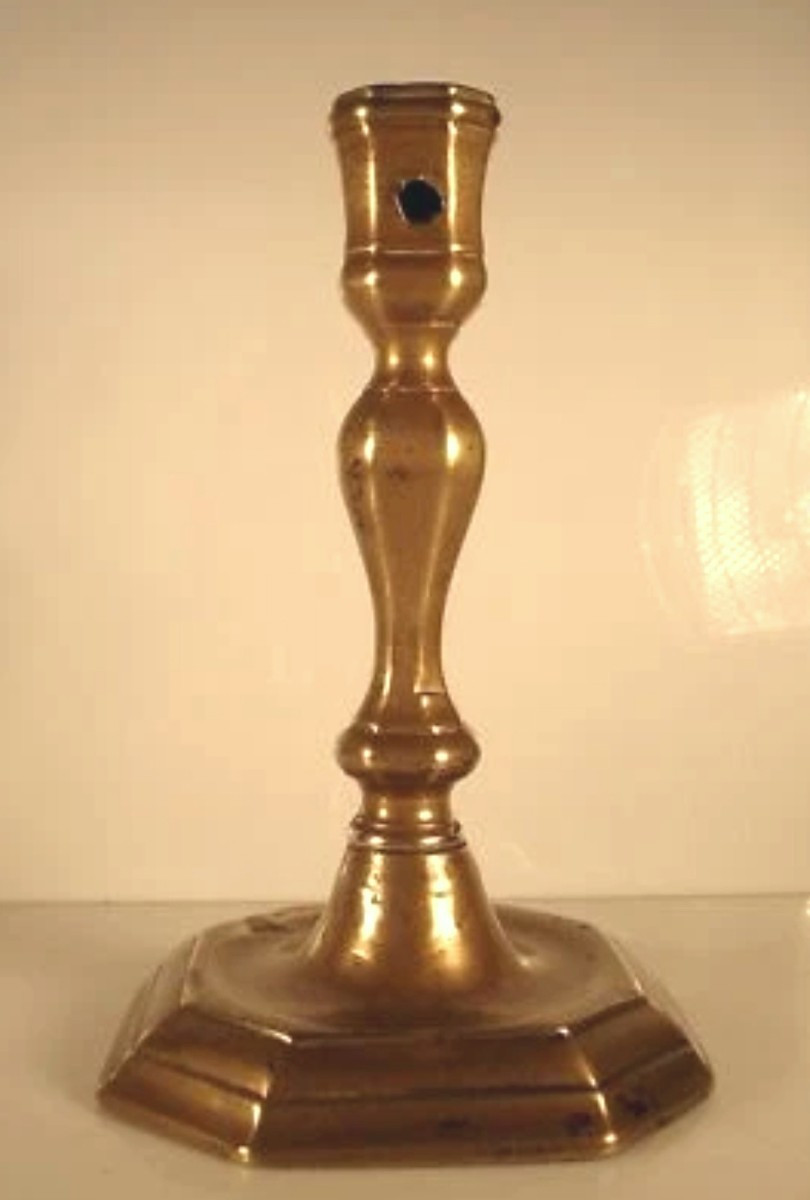 Regency Period Bronze Candlestick With Baluster Stem - Mid-18th Century