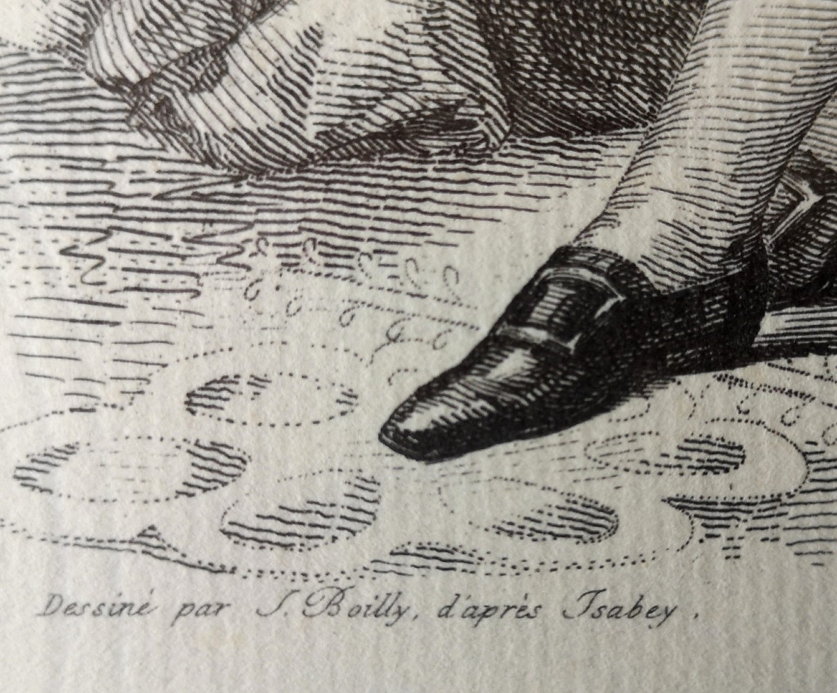 Gravure Talleyrand XIXe Boilly Isabey – Portrait historique – Papier filigrané-photo-4