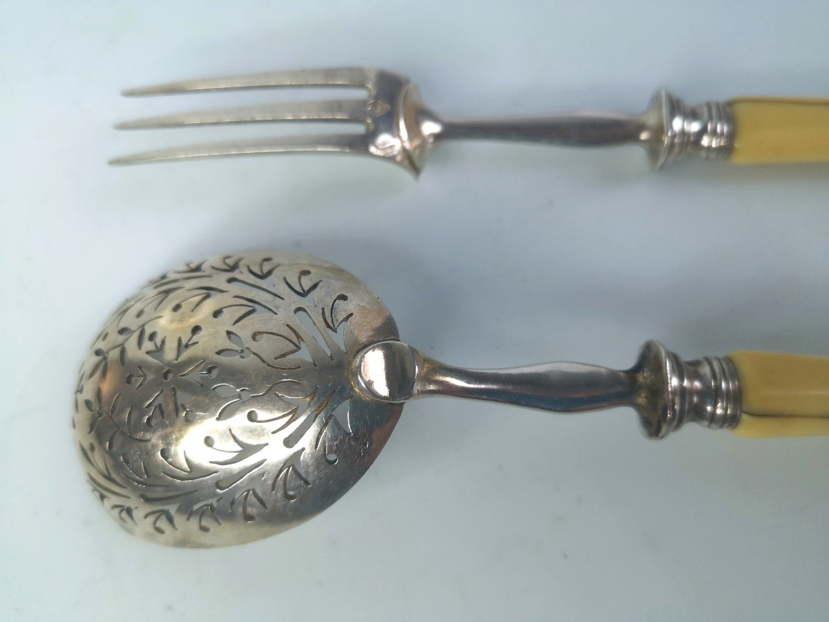 Service à mignardises ou bonbons en argent massif et ivoire – Ernest CARDEILHAC – fin XIX°-photo-4