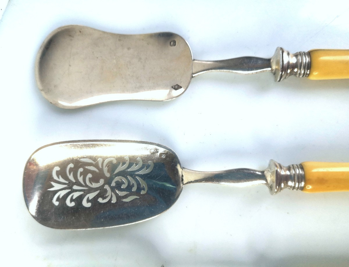 Service à mignardises ou bonbons en argent massif et ivoire – Ernest CARDEILHAC – fin XIX°-photo-5