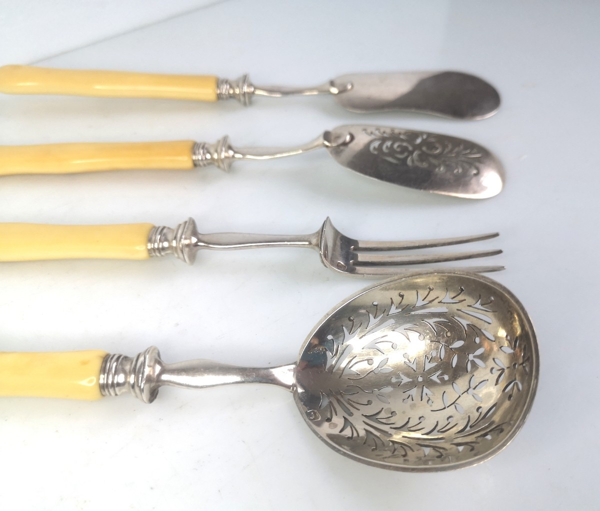 Service à mignardises ou bonbons en argent massif et ivoire – Ernest CARDEILHAC – fin XIX°-photo-7