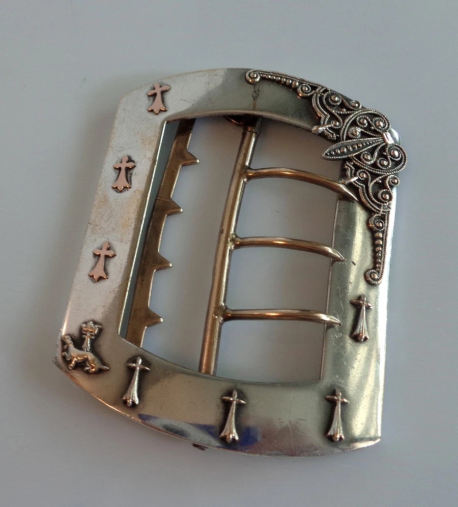 Boucle de ceinture salamandre et queues d'hermines, époque Restauration-photo-3