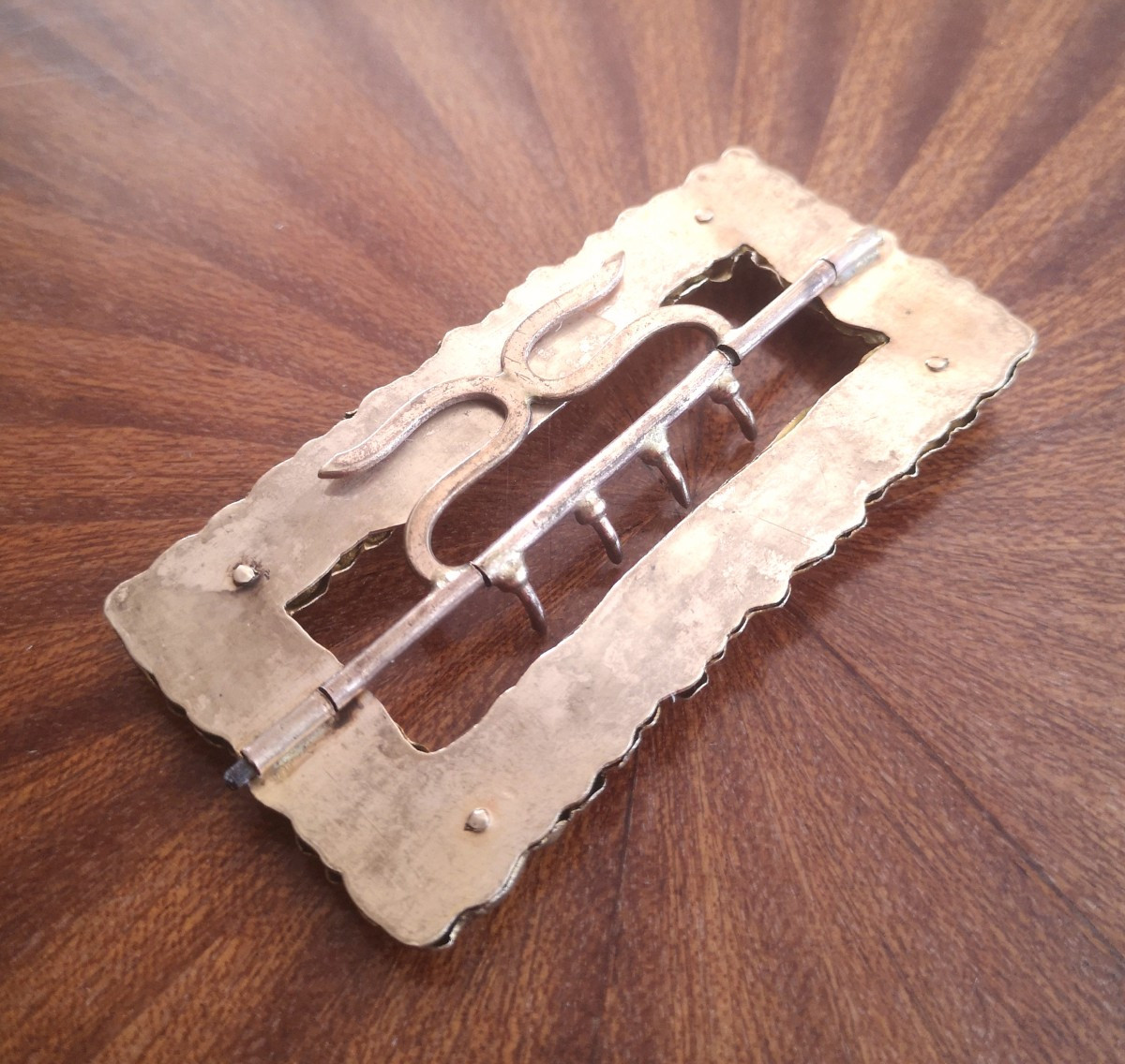 Chiseled And Gilded Bronze Belt Buckle, Empire Period, Decorated With Oak Leaves. -photo-4