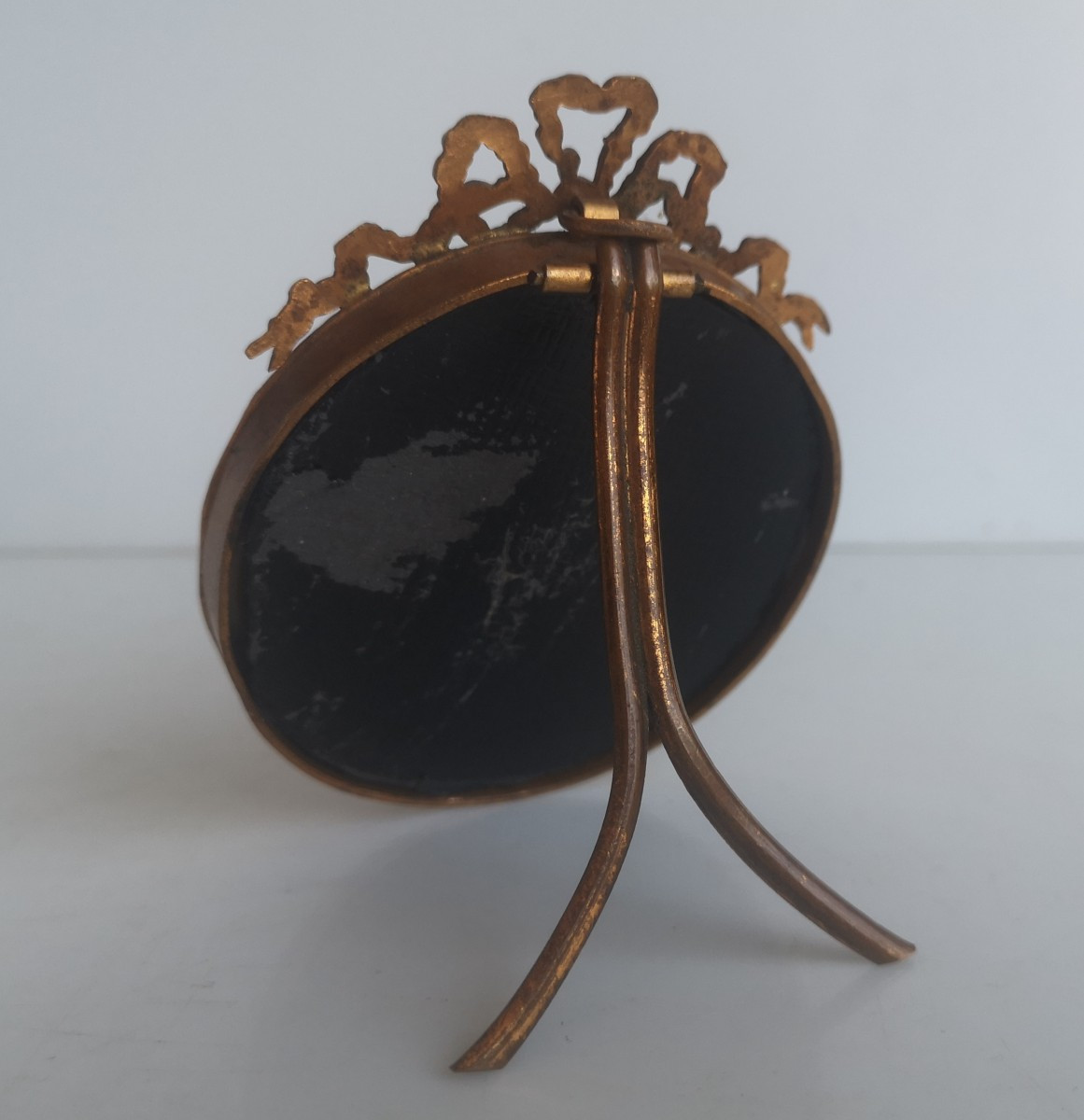 Miniature sur ivoire - Portrait homme Directoire Empire circa 1795... Cadre bronze doré ancien-photo-2