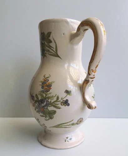 FAÏENCE LILLE XVIII° VÉNUS AU BAIN - Pichet à scène mythologique - 1740-1760-photo-3