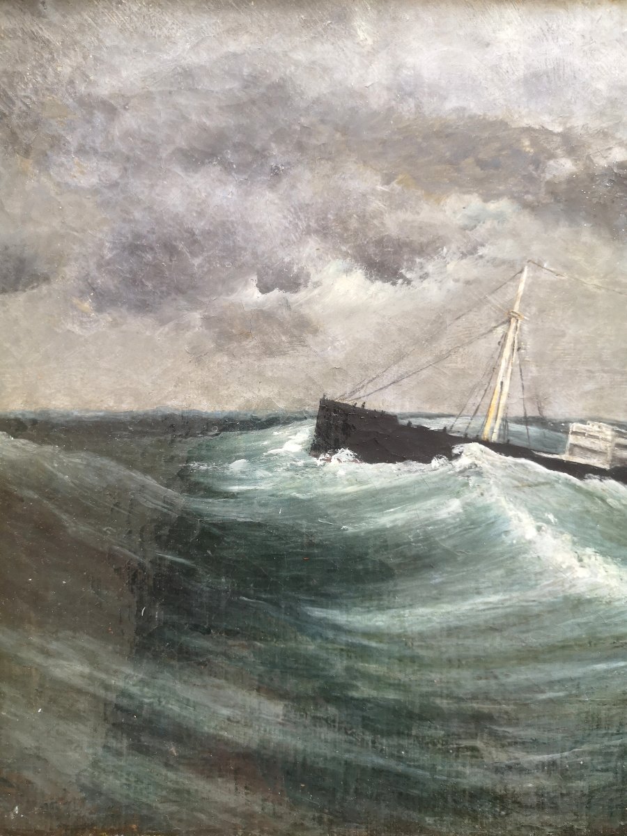 Hst Le Louxor In Rough Weather In The Indian Ocean, Dated 1909-photo-3