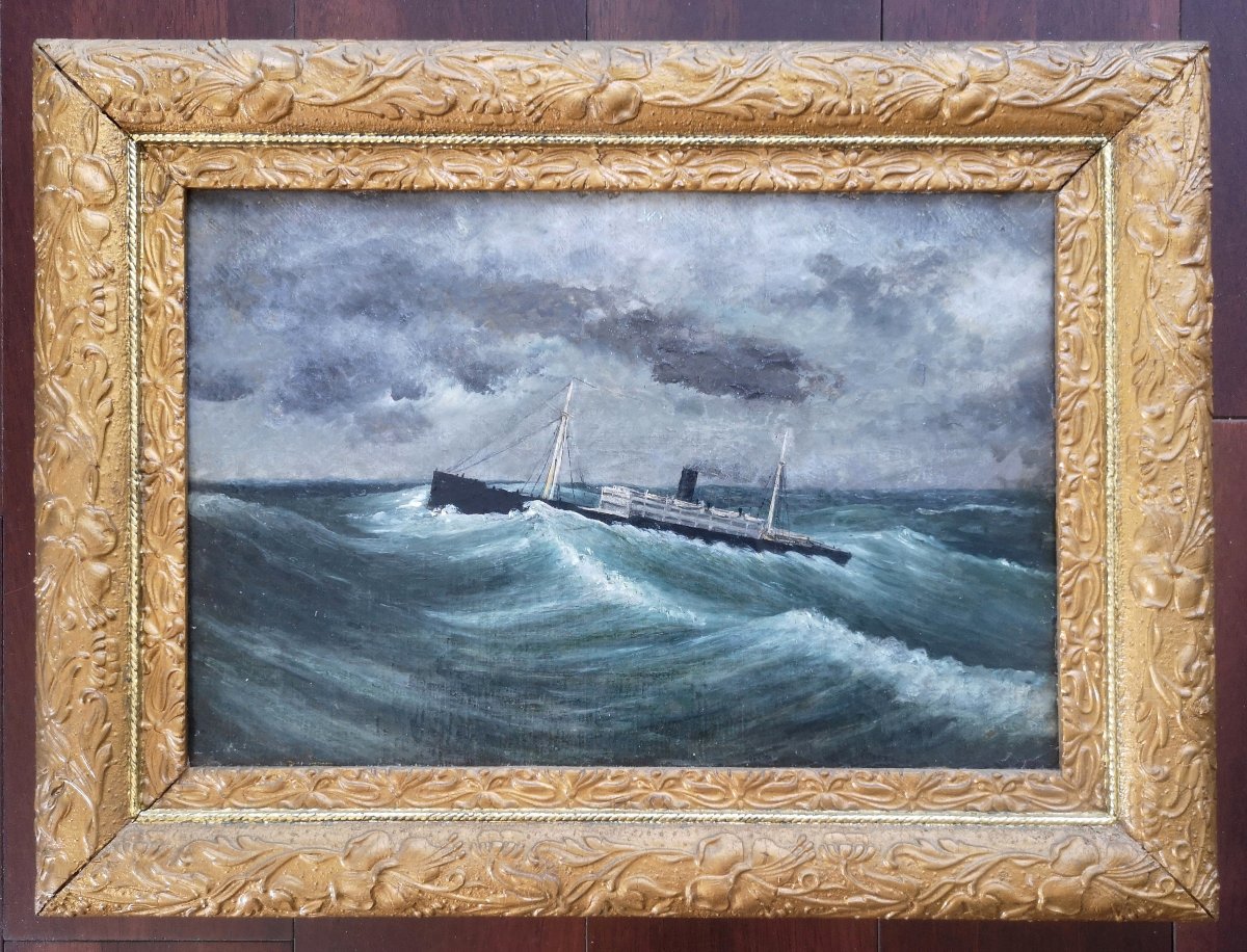Hst Le Louxor In Rough Weather In The Indian Ocean, Dated 1909-photo-4