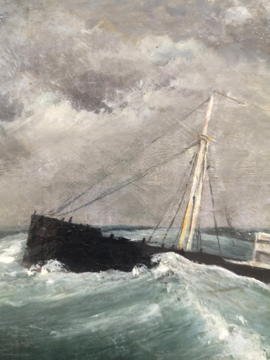Hst Le Louxor In Rough Weather In The Indian Ocean, Dated 1909-photo-2