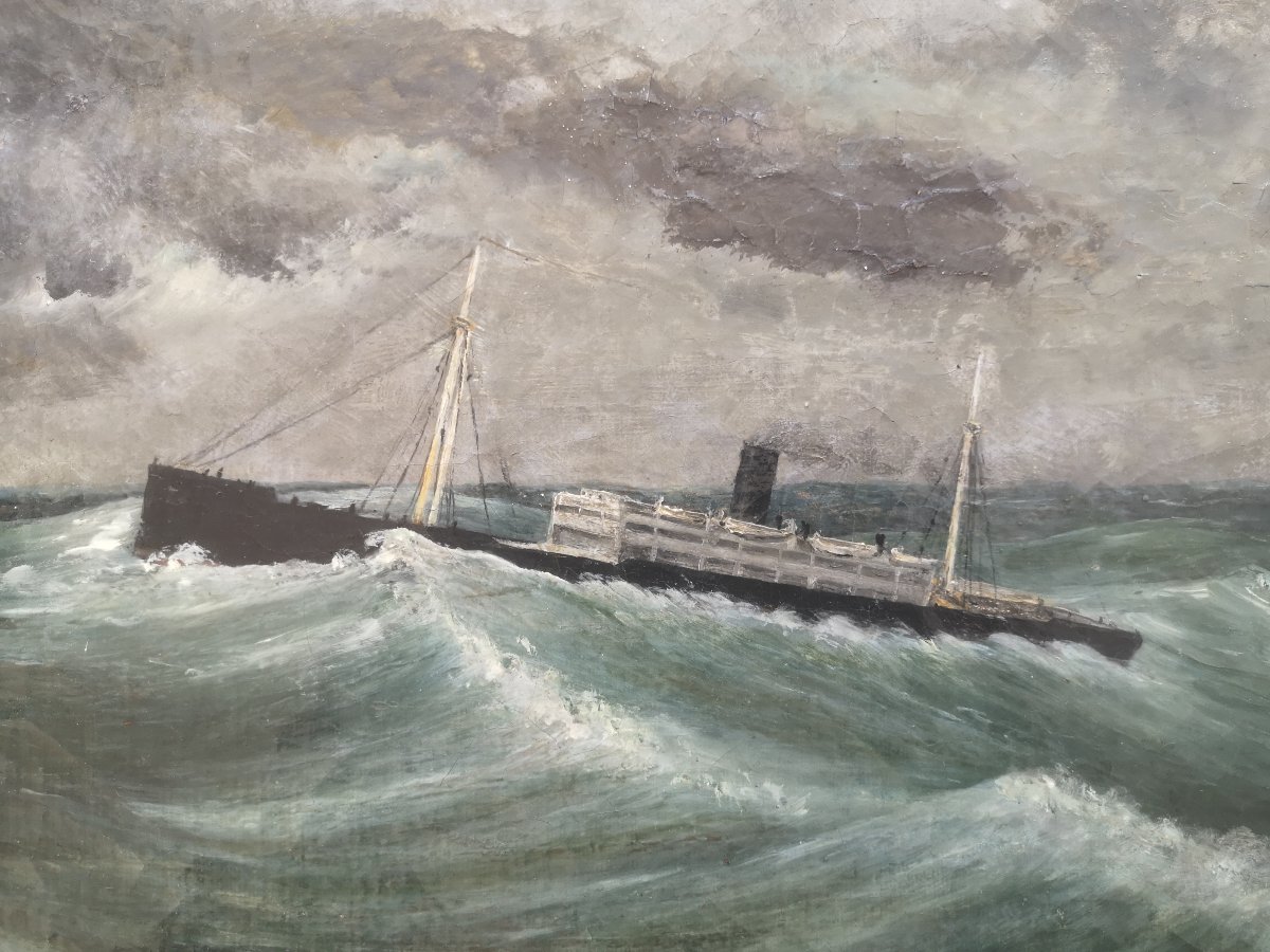 Hst Le Louxor In Rough Weather In The Indian Ocean, Dated 1909