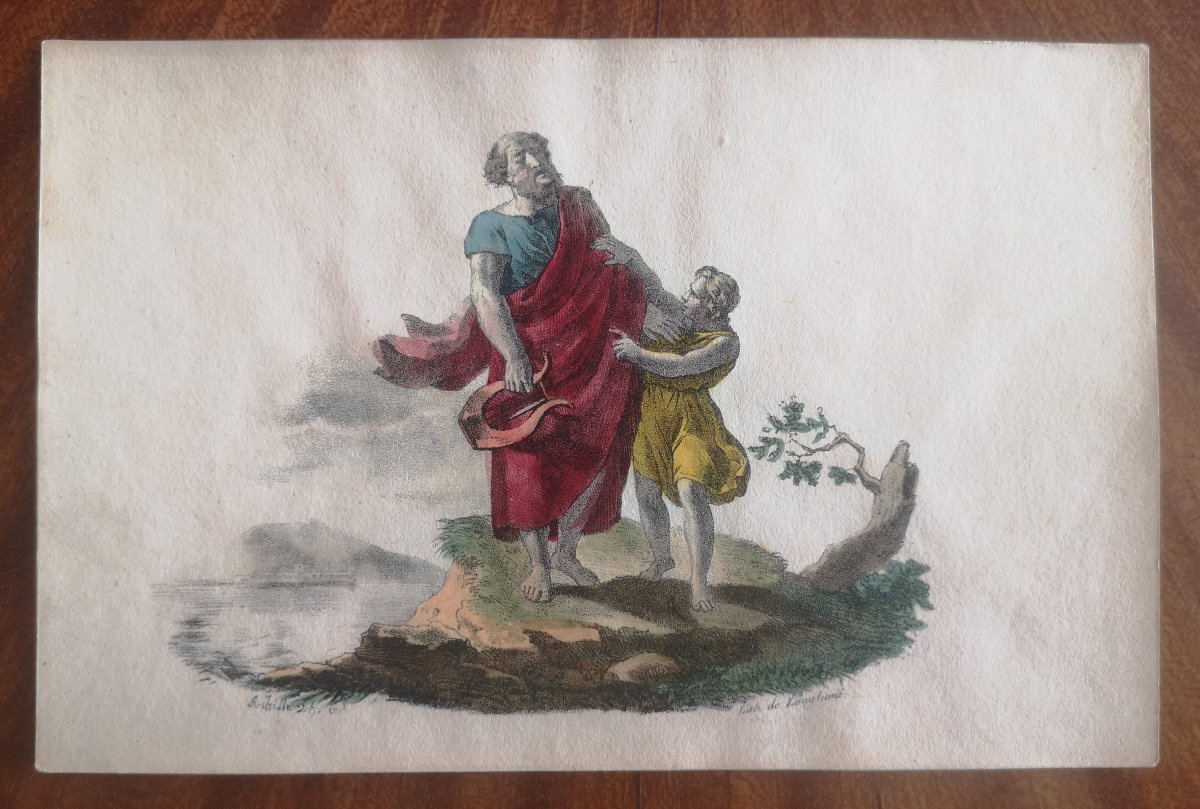 Port-folio de 16 lithos de Langlumé coloriées - ~1825 - Album des jeunes artistes par différent-photo-2