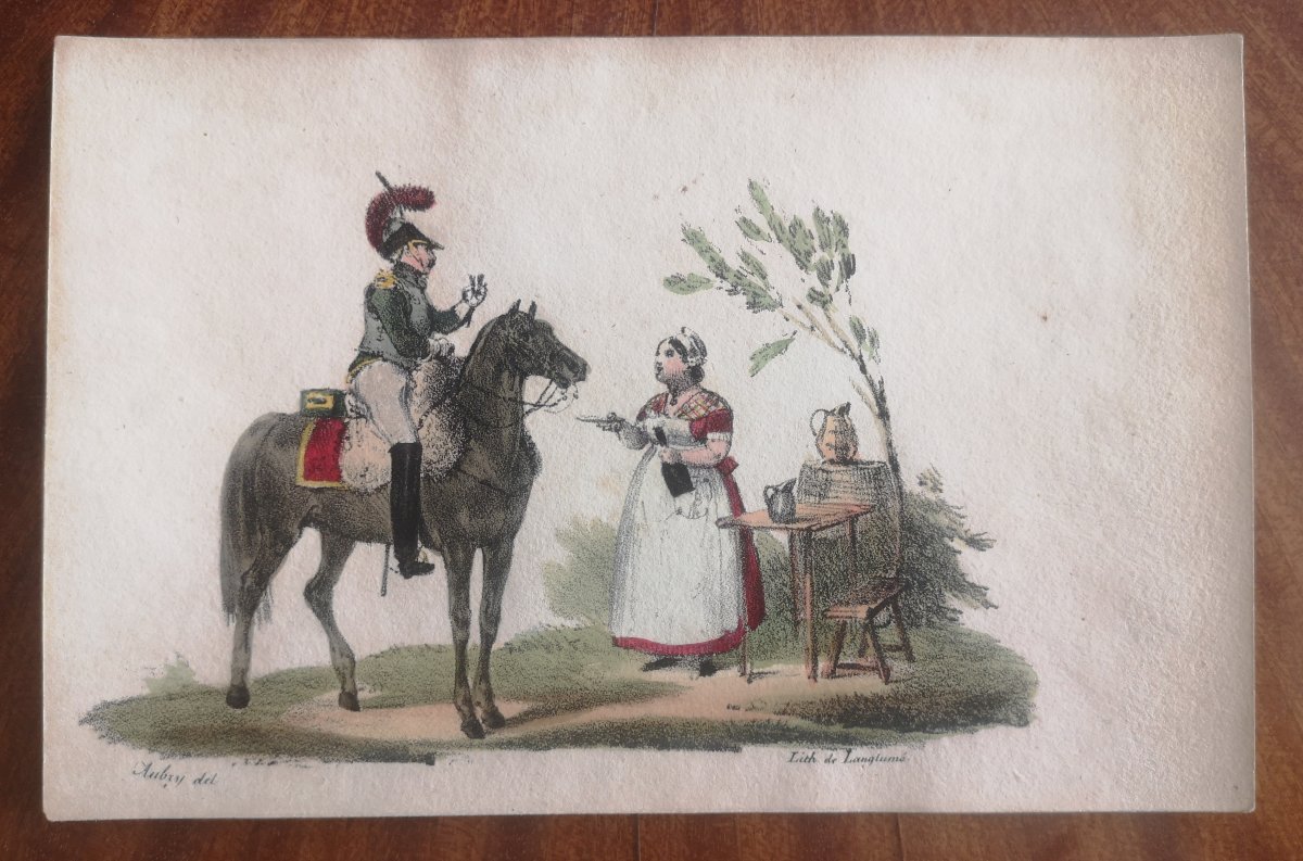 Port-folio de 16 lithos de Langlumé coloriées - ~1825 - Album des jeunes artistes par différent-photo-2