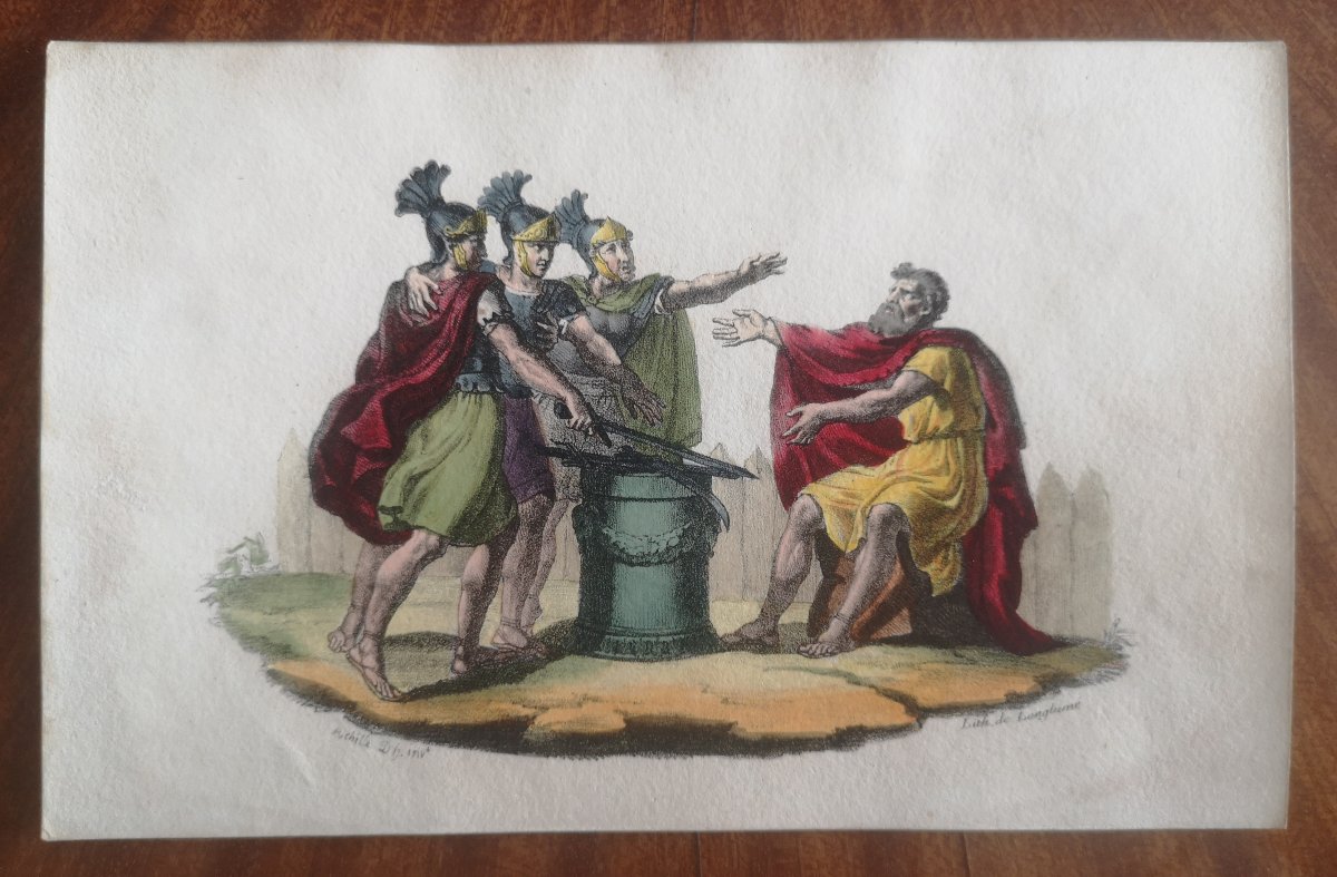 Port-folio de 16 lithos de Langlumé coloriées - ~1825 - Album des jeunes artistes par différent