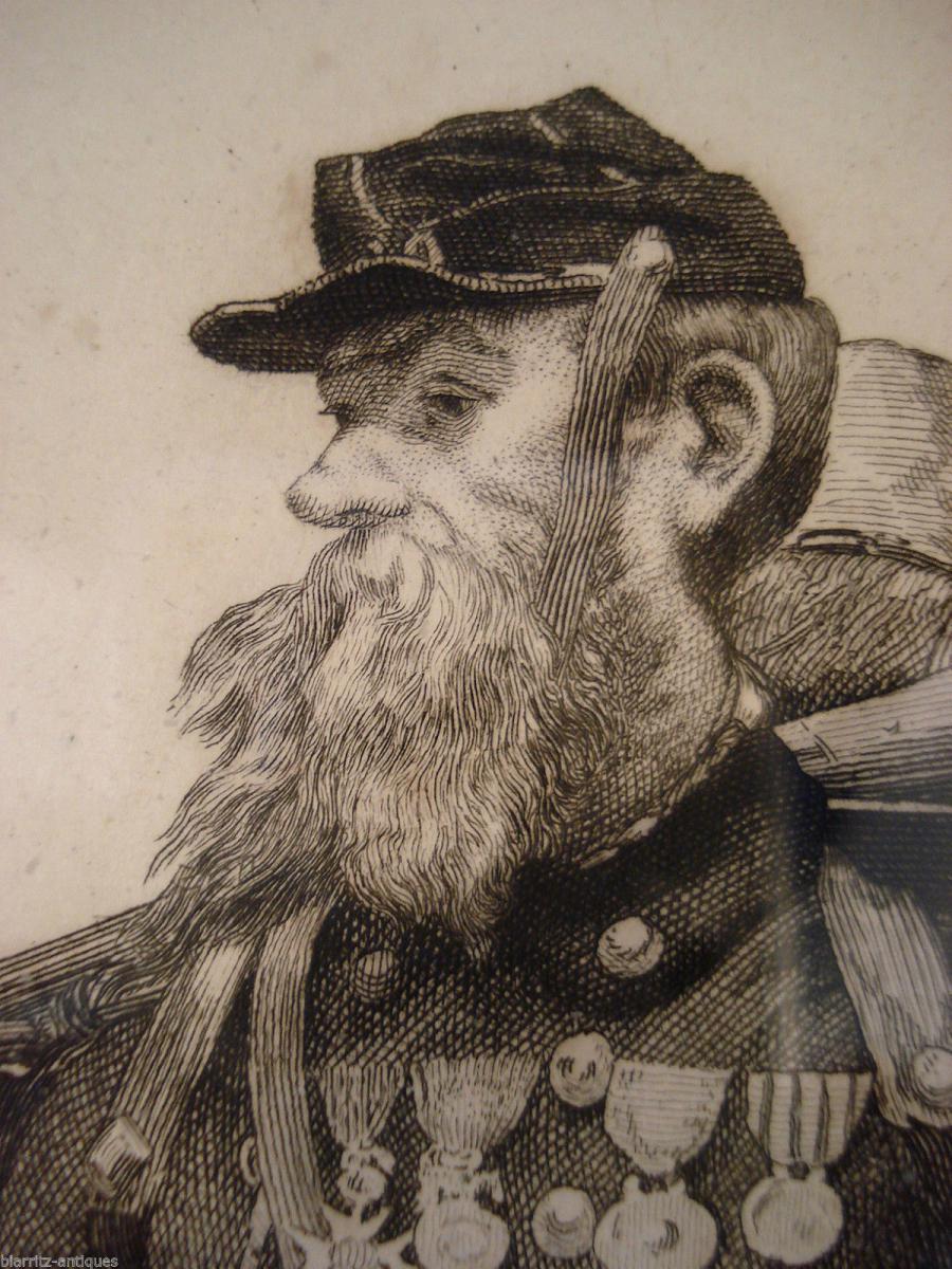 Lithographie De Neuville "soldat" 1877 Par Oberlin Avec Dédicace à Oudry-photo-3