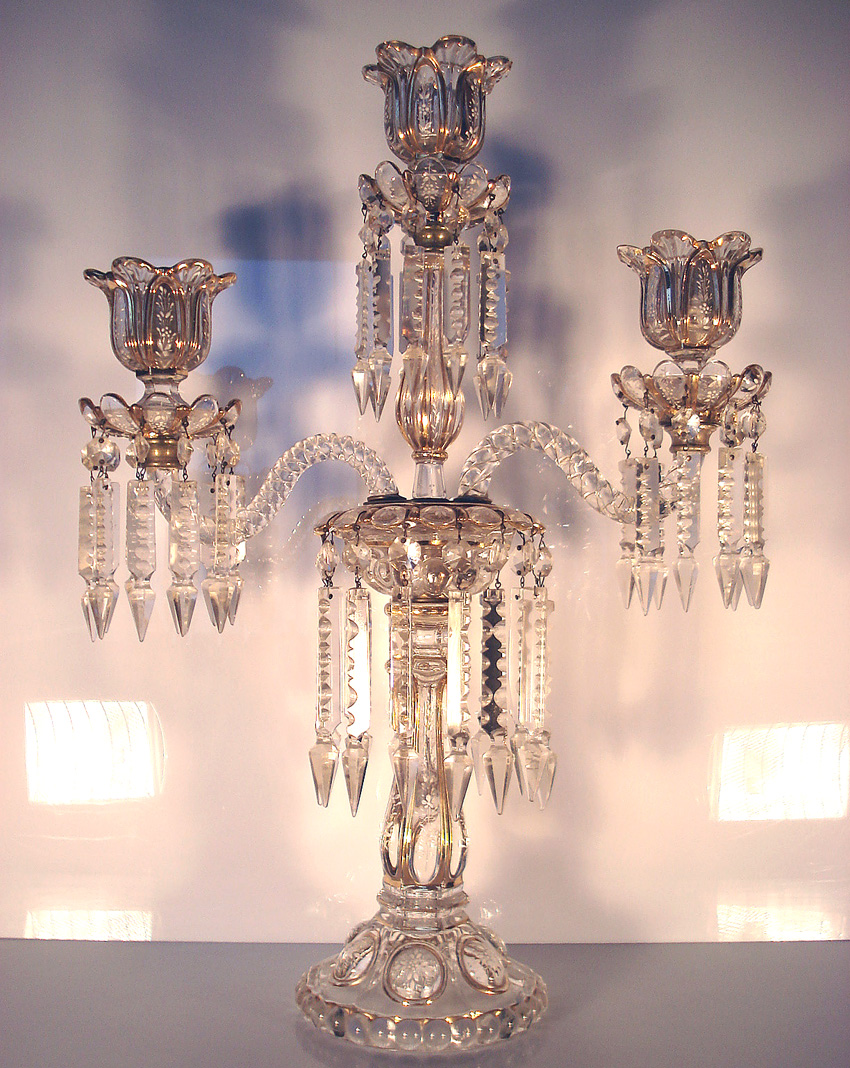 Rare Pair Of Very Large Chandeliers Baccarat Napoleon III - Ht 54cm émaillés--photo-3