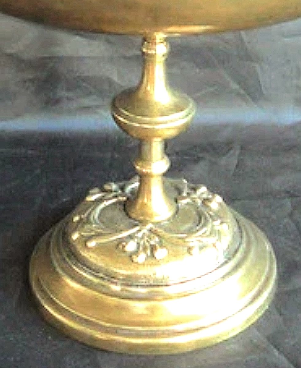 Coupe En Bronze Napoléon III Ornée d'Une Tête De Bacchante Et De Trophées-photo-7