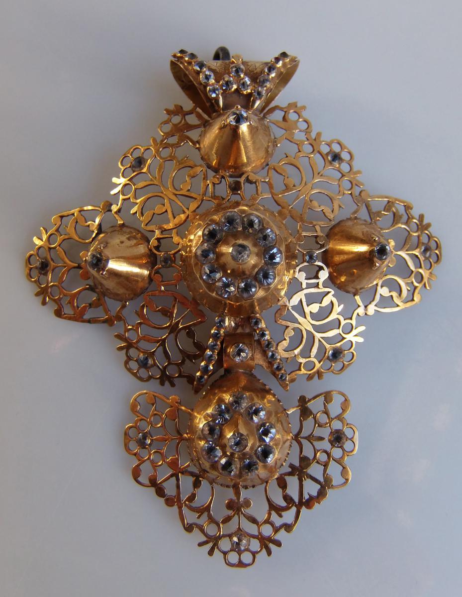 Croix De ROUEN En Or 18k d'époque Empire - Début 19ème - 13,21 Gr