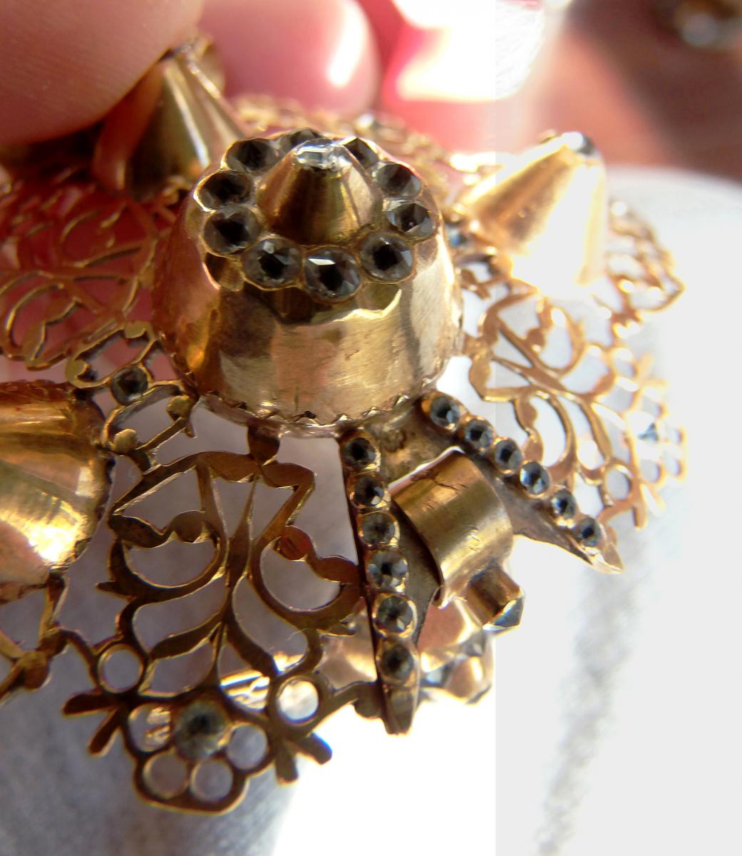 Croix De ROUEN En Or 18k d'époque Empire - Début 19ème - 13,21 Gr-photo-5