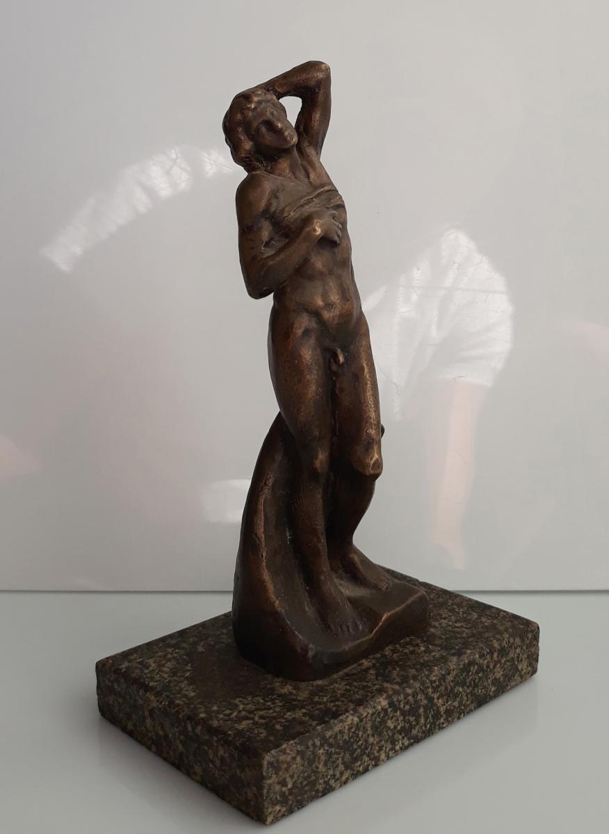 XIX Bronze Statuette The Slave To The Links After Michelangelo 13.5-photo-4