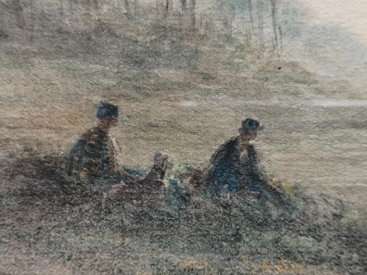 Foreau Henri 1866-1938 Landscape Painter Landscape Animated Lacustre 22.5 X 34.5-photo-2