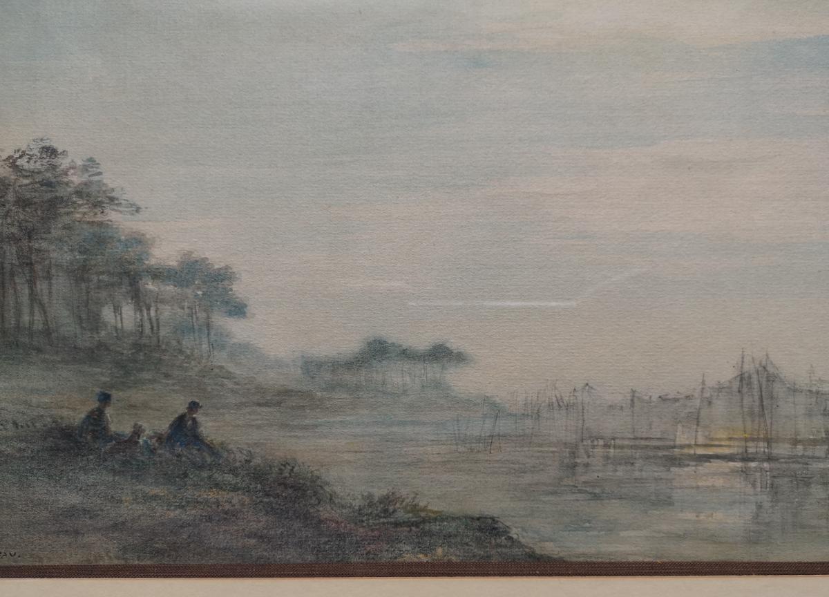 Foreau Henri 1866-1938 Landscape Painter Landscape Animated Lacustre 22.5 X 34.5-photo-5